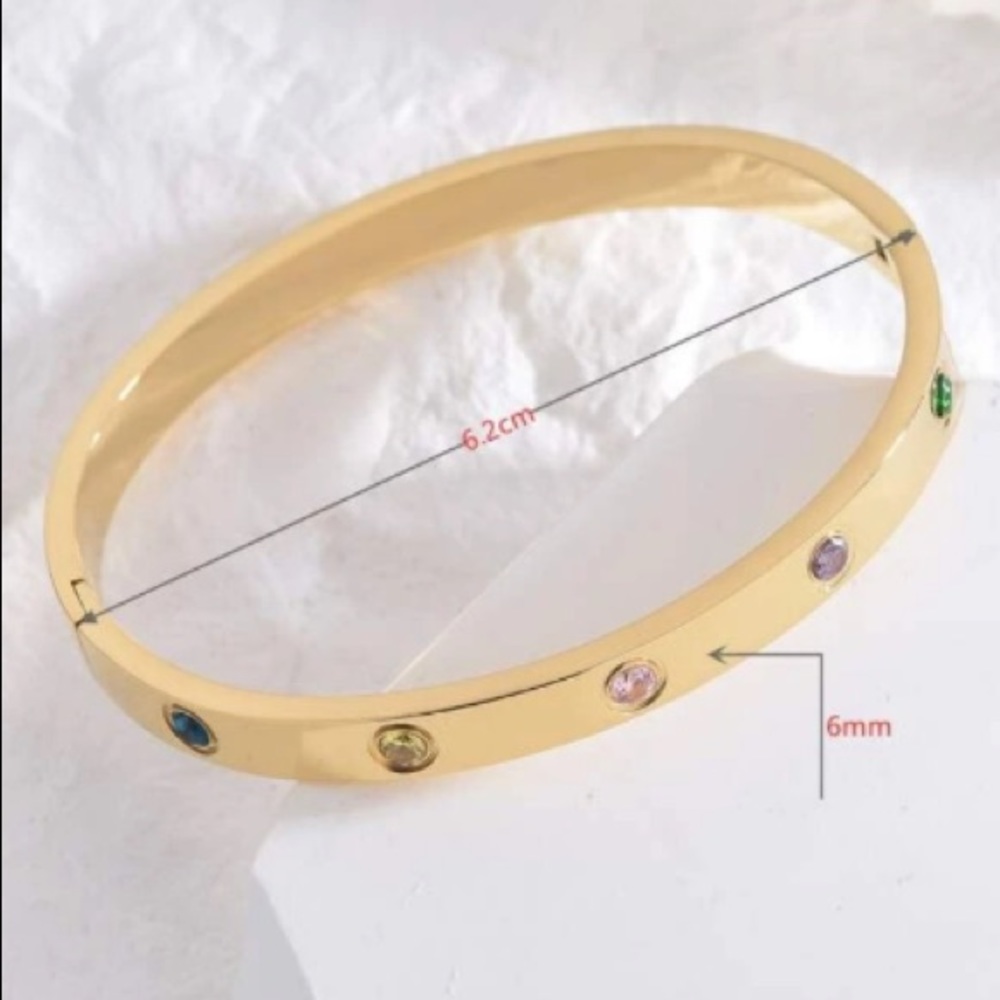 💕Gorgeous New Multi-colored Rhinestone Bangle - Picture 4 of 4